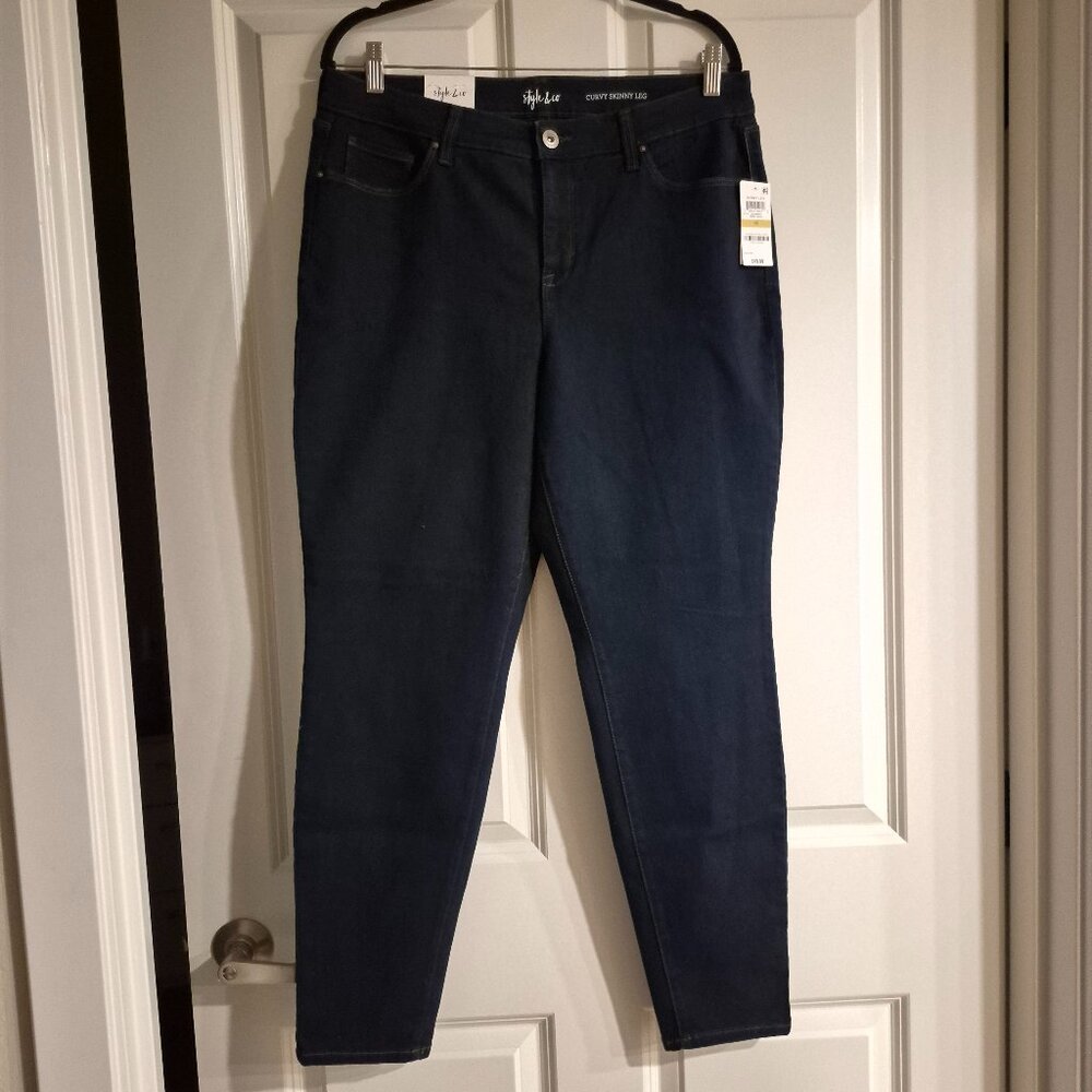 Style & Co. Macys 14 NWT Curvy Skinny Leg Rinse Wash Jeans